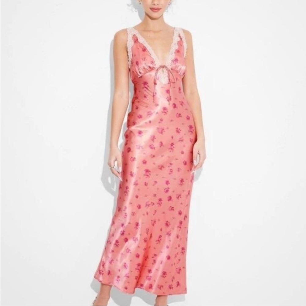 Target Pink Floral Satin Chemise 1